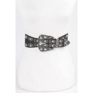 Multi Metal Studded Plus Size Elastic Belt